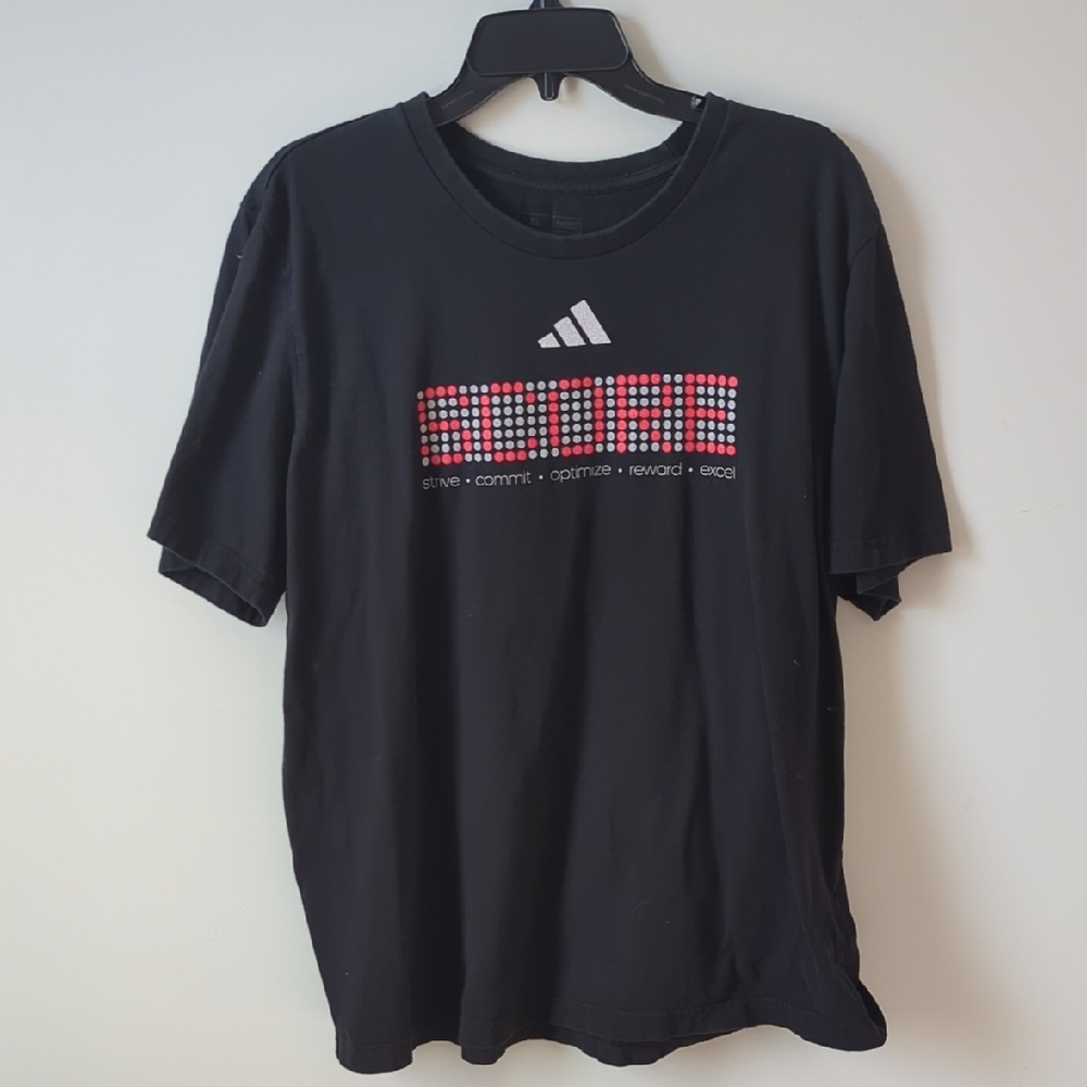 Adidas Black and Red Graphic Tee